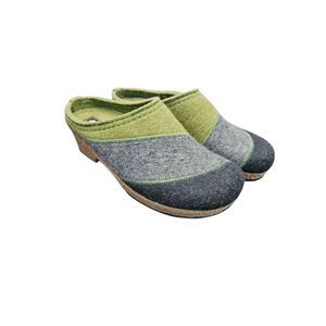 Haflinger Wool Clogs Green Gray Womens Size  7 NEW TAGS
